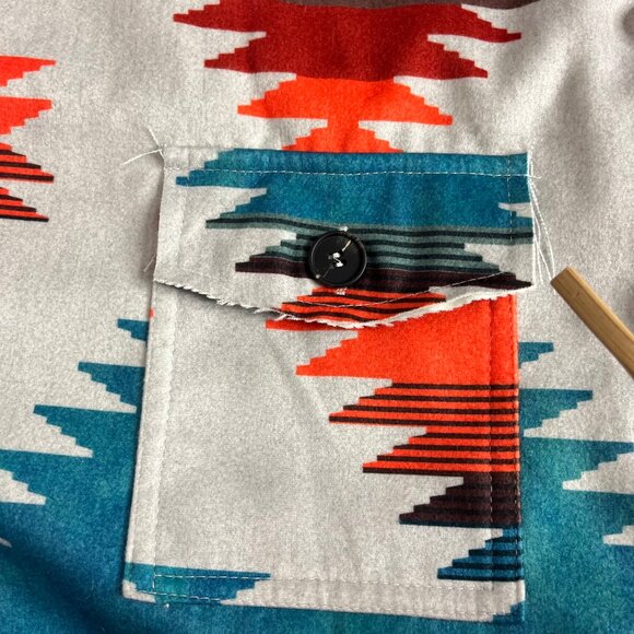 Southwestern Shirt Jacket Fits Size Medium No Tags Handmade Boho Print Cotton - Picture 6 of 12